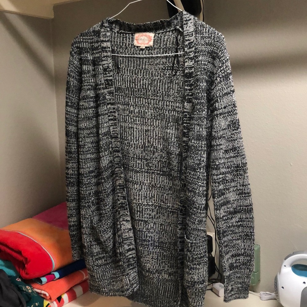 Grey Marbled Sweater Cardigan